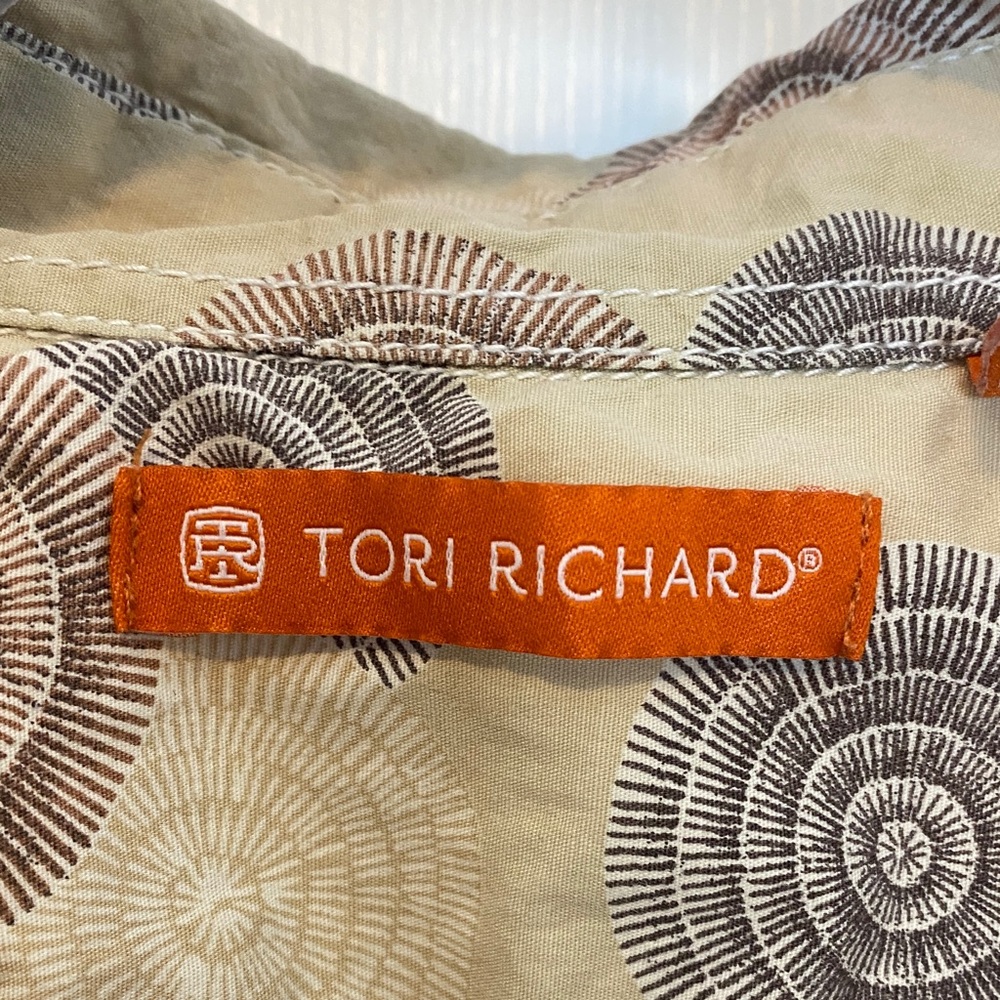 Tori Richard Beige Cotton Geo Print Button Down Shirt Resort 2XL - Picture 4 of 14